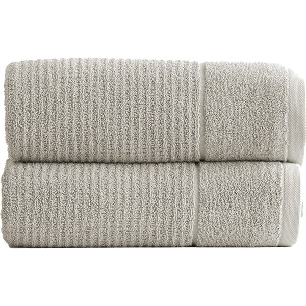 2PK Renee Taylor Cambridge 650GSM Textured 160x80cm Bath Sheet Pumice Stone