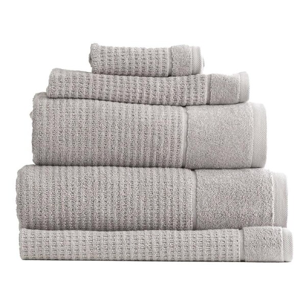 5pc Renee Taylor Cambridge 650GSM Textured Bath/Hand/Face Towel Pumice Stone
