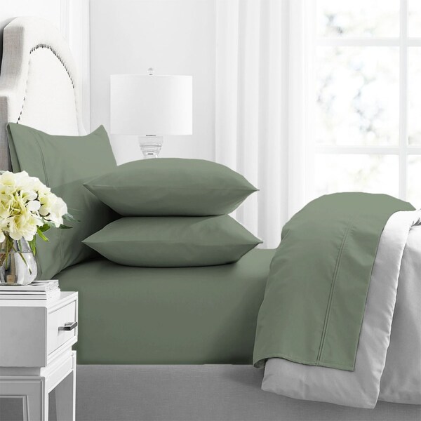 Renee Taylor Premium 1000TC Egyptian Cotton King Bed Sheet/Pillowcase Juniper