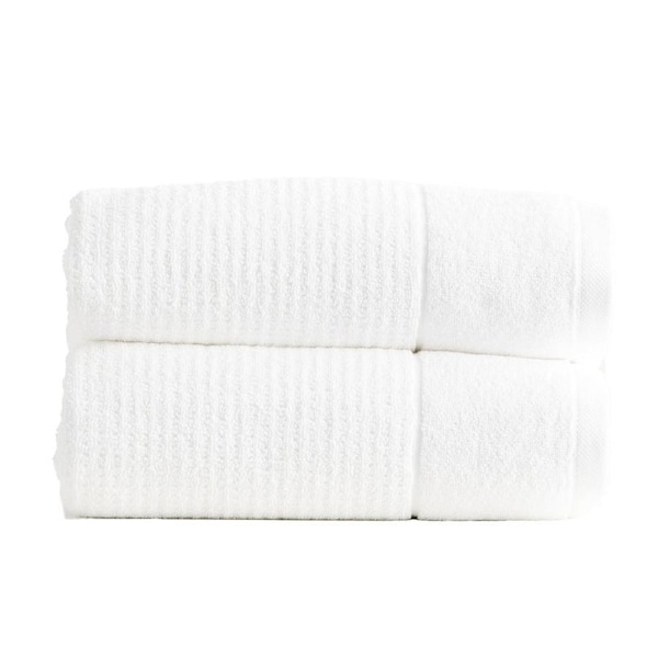 2PK Renee Taylor 650GSM Cambridge 80x160cm Bath Sheet Textured Cotton Towel Snow