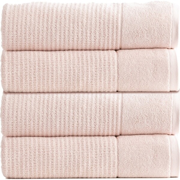 4PK Renee Taylor Cambridge 650GSM Textured 70x140cm Bath Towel Cotton Primrose