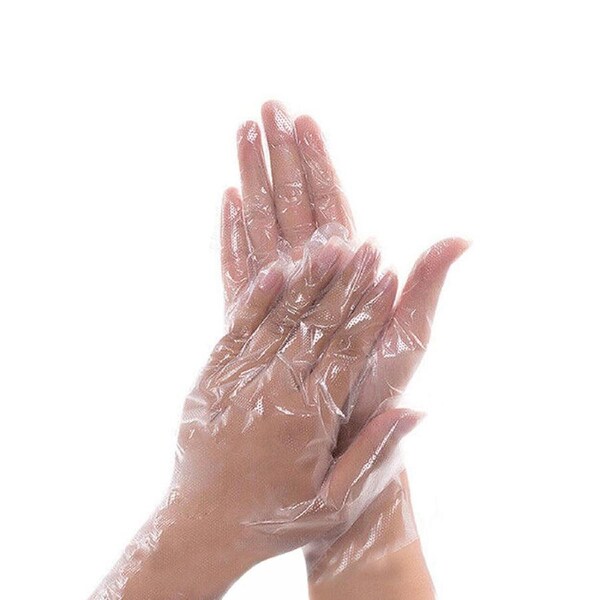 Transparent Disposable Plastic Food Clear Hygienic Gloves - 200pcs