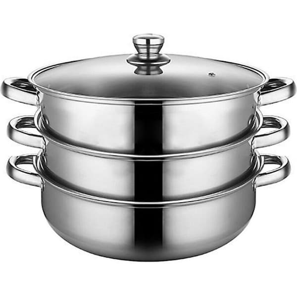 Stainless Steel Meat and Vegetable Steamer - 3 Tiers