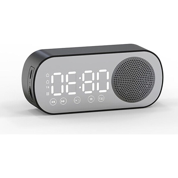 LED Display Alarm Clock with Bluetooth - Black