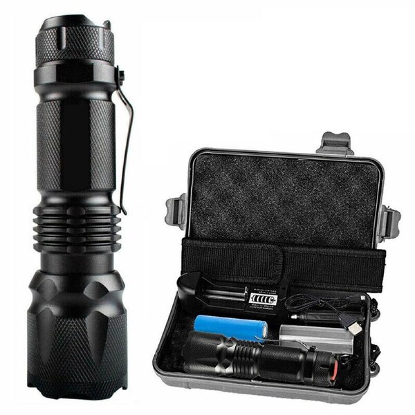 Rechargeable LED Tactical Flashlight - 90000LM