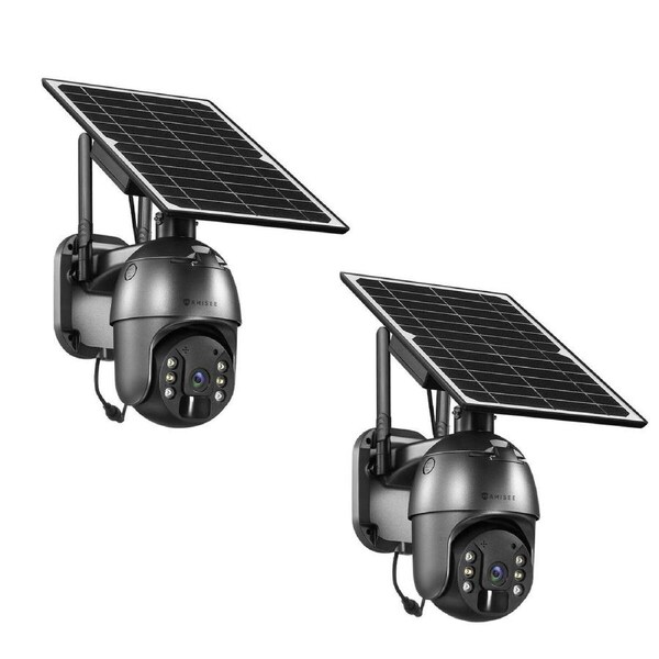 PTZ Security Camera 4G LTE CCTV Spy Wireless Wifi Home Surveillance System Outdoor With Solar Panel Battery SIM Card x2