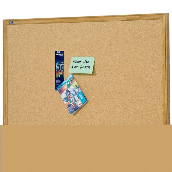 Quartet 120x90cm Corkboard Oak Frame Wall Hanging Pin Board Stationery Brown