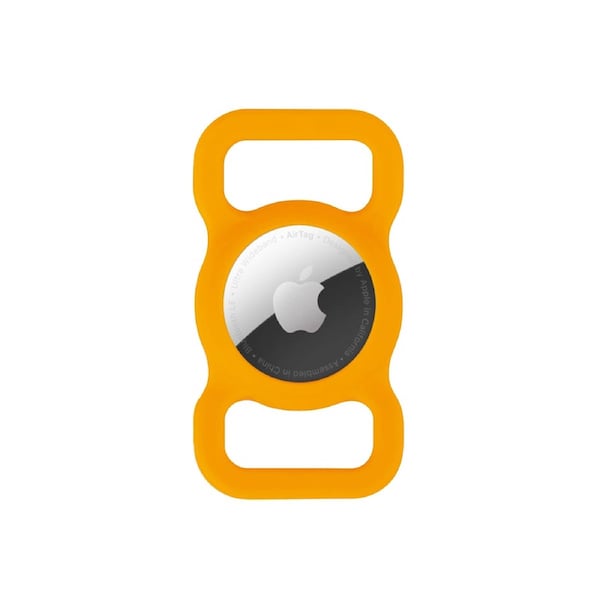 For AirTag Pet Collar Silicone Protective Cover (Orange)