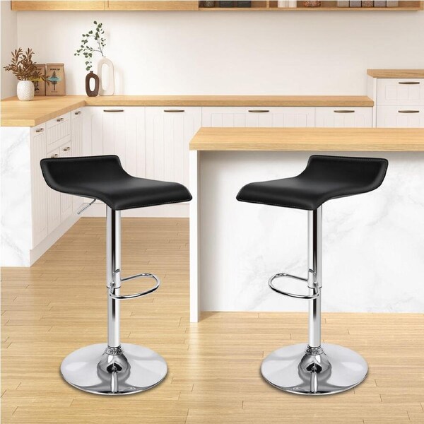 2x ALFORDSON Bar Stools Flat Top Black