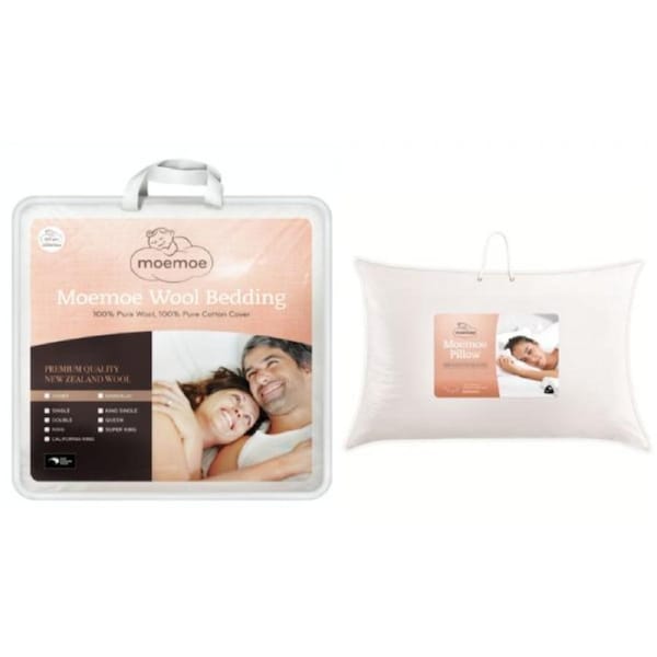 Moemoe 100% New Zealand Wool Duvet Inner - Everyday Weight Queen, With Pillow -