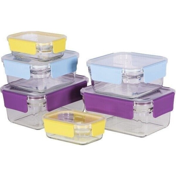Glasslock 6 Piece Premium Tempered Glass Oven Safe Container Set - 28160-Multi
