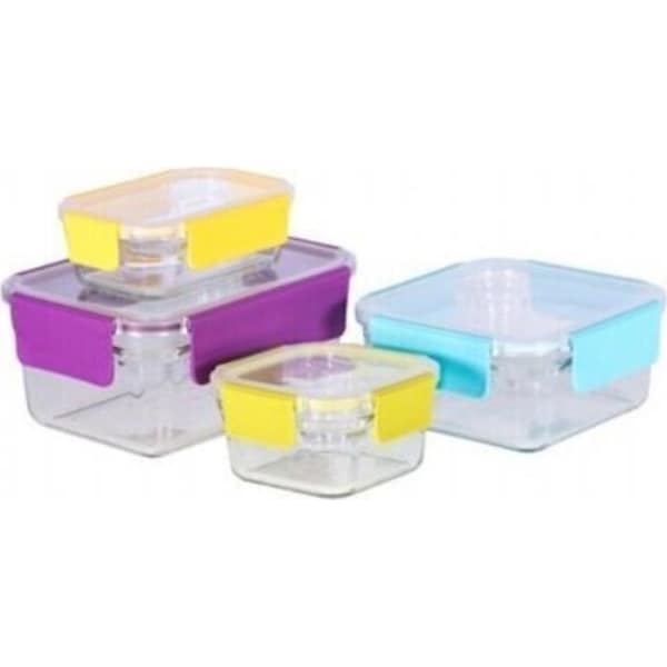 Glasslock 4 Piece Premium Tempered Glass Oven Safe Container Set - 28140-Multi