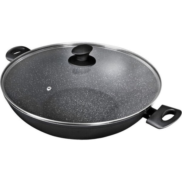 Pyrolux Pyrostone 36cm Wok with Lid - 11818 - Black