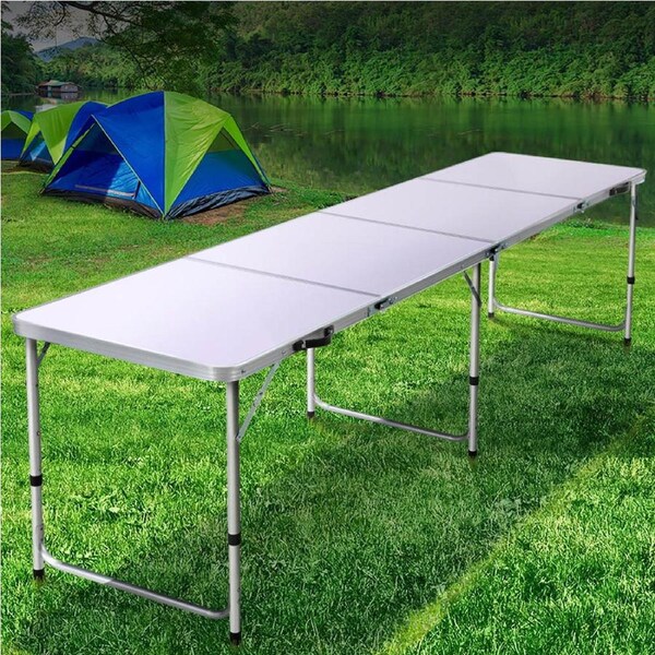 240CM Camping Table Weisshorn Foldable Portable Outdoor Picnic BBQ Aluminium Desk