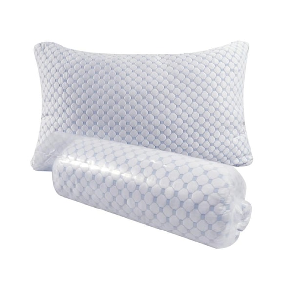 Large Memory Foam Cooling Pillow Heat and Moisture Reducing Ice Silk and Gel Infused