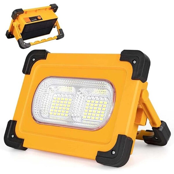 Nevenka Rechargeable Solar LED Work Light 4 Light Modes for Job Site Lighting Emergency Camping-60W