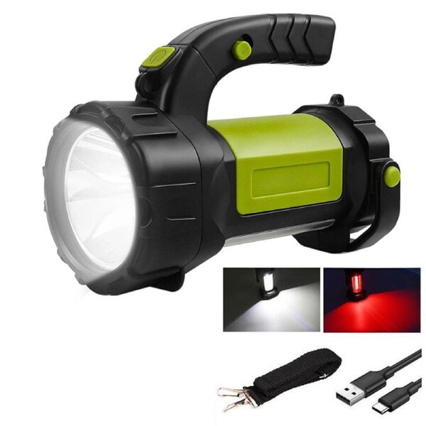 Nevenka Portable Bright Camping Light for Emergency LED Flashlight Spotlight-Green