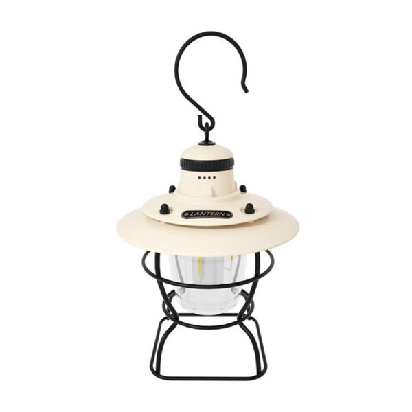 Nevenka Retro Hanging Camping Lantern Rechargeable Portable Warm Lights-White
