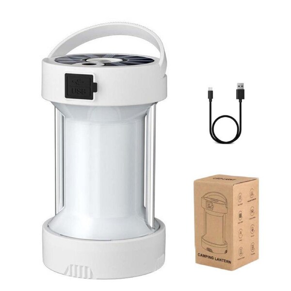 Nevenka LED Camping Lantern Rechargeable with 4 Modes for Power Outages Outdoor Emergency-White