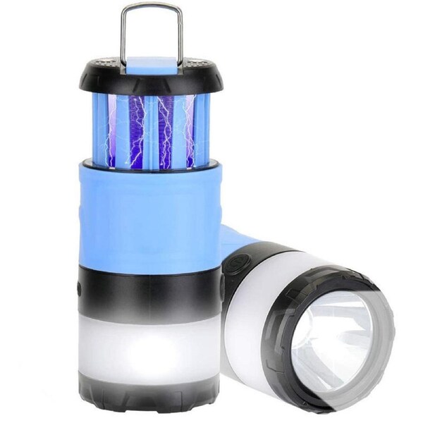 Nevenka Portable LED Camping Lantern Bug Zapper for Hiking Tent Survival Kits-Blue