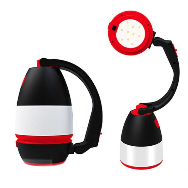 Nevenka 3 in 1 LED Camping Light Table Lamp Flashlight for Ourdoor Tent-Red