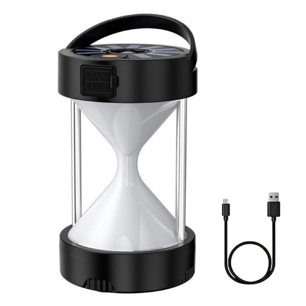 Nevenka Solar Powered LED Camping Tent Lights with 1800mAh-Black