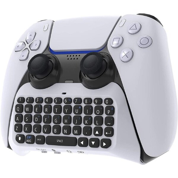 Wireless Controller Keyboard for PS5, Bluetooth 3.0 Mini Portable Gamepad Chatpad with Built-In Speaker & 3.5MM Audio Jack for Playstation 5 Voice Chat Board for Messaging and Gaming Live Chat