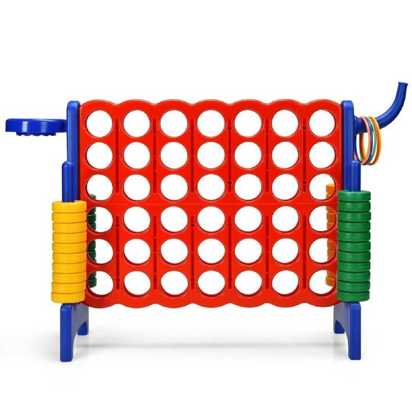 Costway Giant 4-in-A Row Jumbo 4-to-Score Connect four Board Game Set Family Strategy Game Indoor Outdoor Party