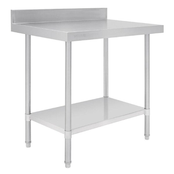 Vogue Premium 304 Stainless Steel Table with Upstand - 900x600x900mm