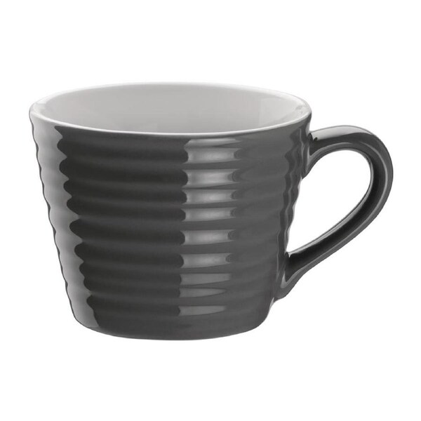 Olympia Cafe Mug Charcoal Ripple - 230ml (Box 6)