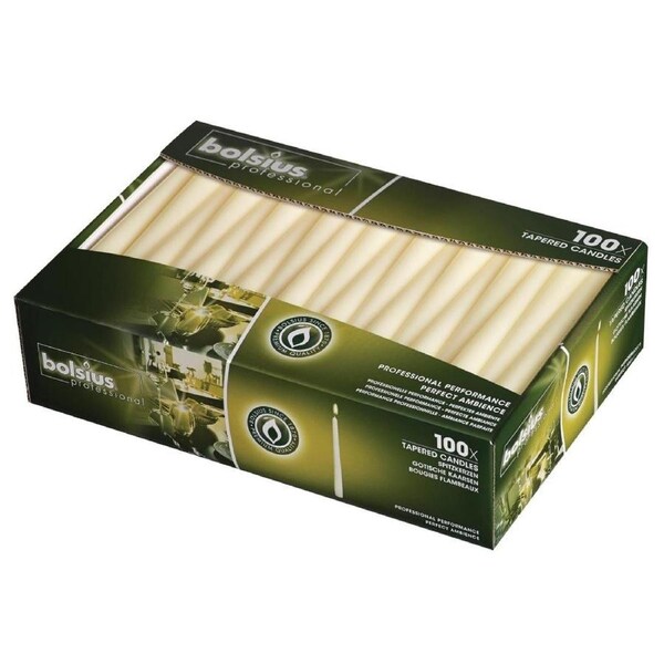 Tapered Candle Ivory - 10" (Box 100)