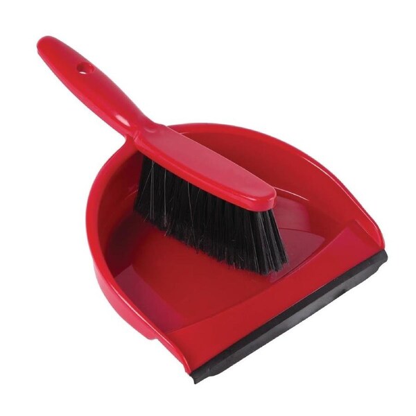Jantex Soft Dustpan & Brush Set - Red