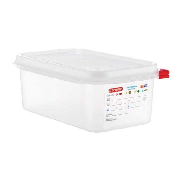 Araven Food Container - GN 1/4 2.8Ltr with Lid 100mm (H) (Pack 4)