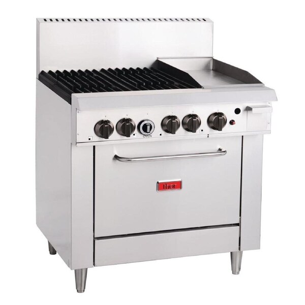 Thor 4 Burner Oven with 12" Griddle with flame failure - NG TR-4F-G12F NG- Commercial