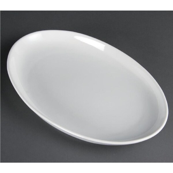 Olympia Whiteware French Deep Oval Plate White - 365mm 14 1/4" (Box 2)