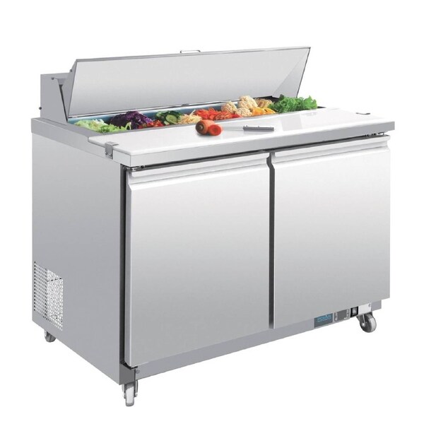 Polar U-Series Double Door Prep Counter Fridge 405Ltr- Commercial
