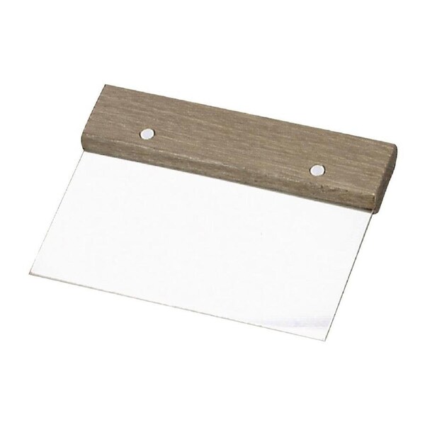 Chef Inox Dough Scraper - S/S Wood Handle 150x75mm