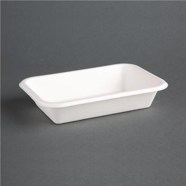 Fiesta Compostable Bagasse Tray - 16oz 8.5 x 5.5 (Pack 50)