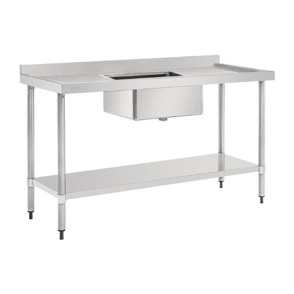 Vogue Single Bowl Sink Double Drainer - 1500mm (90mm Drain)