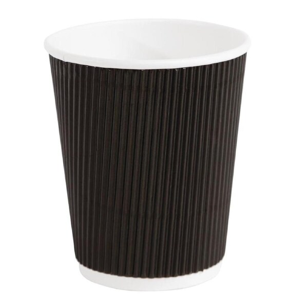 Fiesta Recyclable Hot Cup Ripple Wall Black 8oz (Sleeve 25)