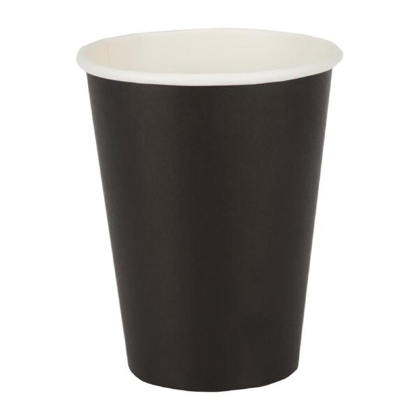 Fiesta Recyclable Hot Cup Single Wall Black 12oz (Box 1000)