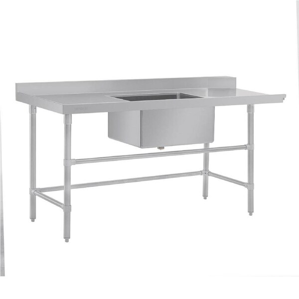 Vogue Dishwasher Inlet Table with Sink (90mm outlet) - 1800x700x960mm L/H