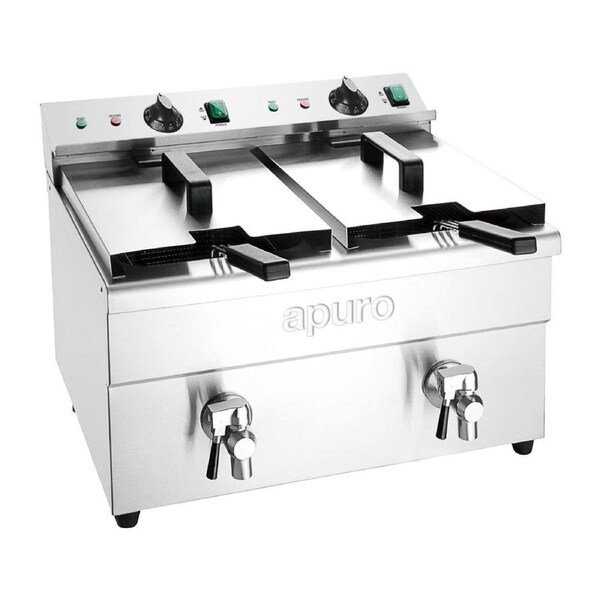 Apuro Double Induction Fryer - 2x7.5ltr - 2x3kW- Commercial