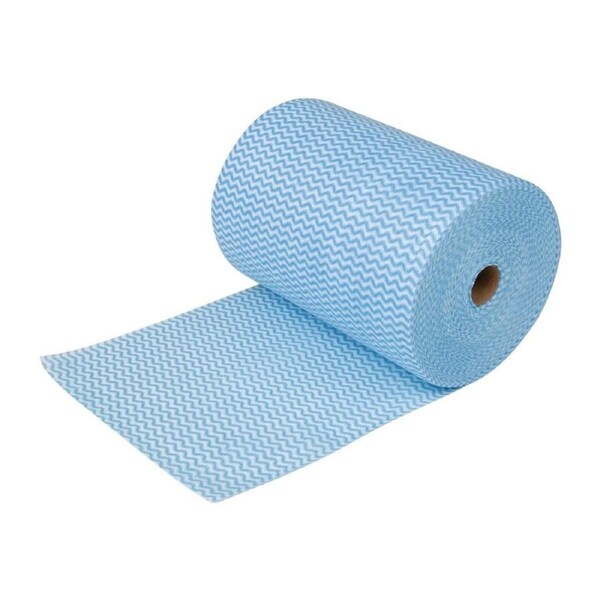 PR BUSTER -Nisbets Essentials Blue Non Woven Cloth Sheet Size -25x25cm(Roll 300)