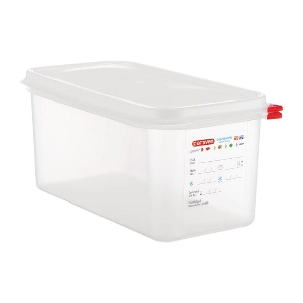 Araven Food Containers - GN 1/3 6Ltr with Lids (Box 4)