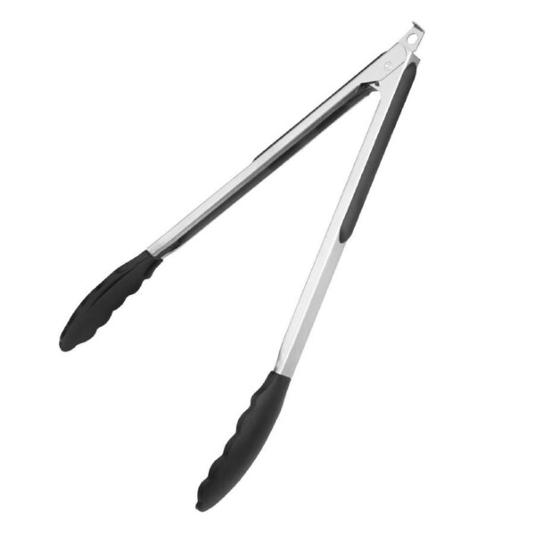 Vogue Silicone Tongs St/St - 300mm