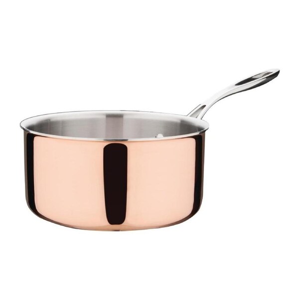 Vogue Induction Tri-Wall Copper Saucepan - 200mm 8"