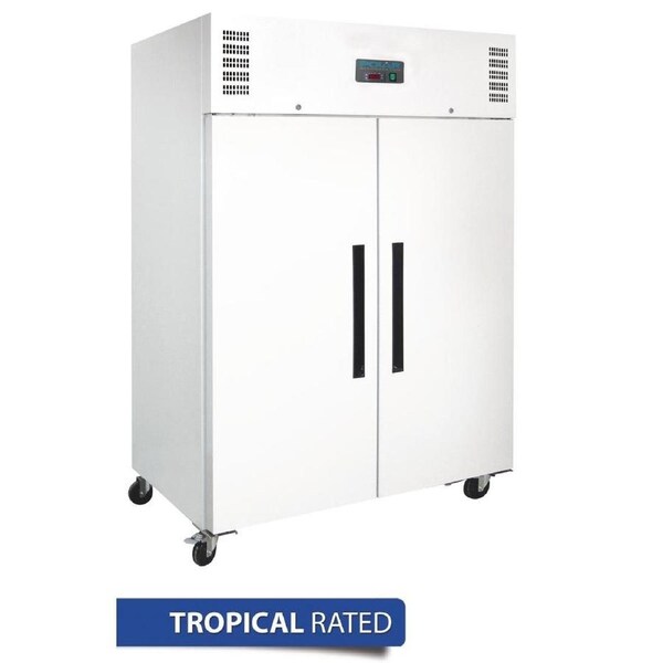 Polar G-Series Solid 2 Door Upright Freezer White Exterior - 1200Ltr- Commercial