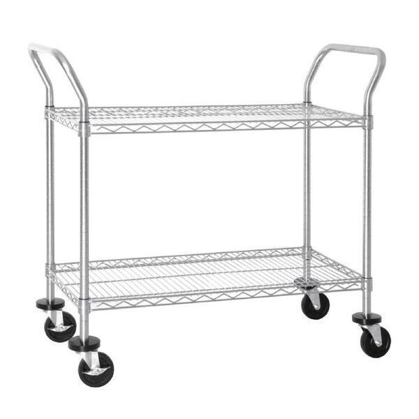 Vogue 2 tier Chrome Wire Trolley - 910x457x960mm