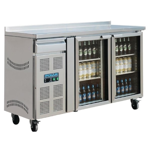 Polar U-Series Premium Bar Fridge 2 Door St/St 366Ltr- Commercial